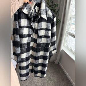 H&M Oversized Plaid Shacket | M